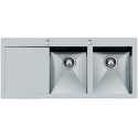 CHIUVETA BUCATARIE FOSTER QUADRA 1228 051, CU 2 CUVE SI PICURATOR / STANG, INOX PERIAT