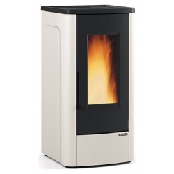 Sobă Extraflame Nordica AHIANA PLUS cu peleti cu 10,0 kw - 285 m³ încălzite - fildeș - fontă din oțel