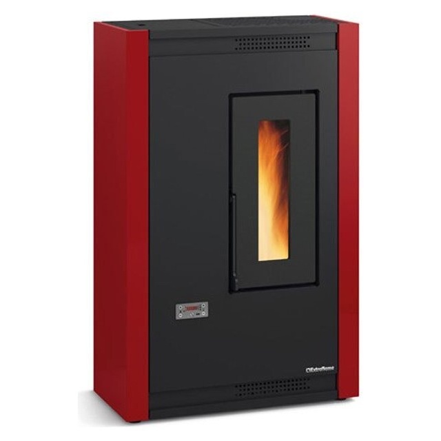 Sobă Extraflame Nordica LUISELLA pe peleți schimbător de căldură 4,4 kw - bordeaux