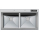 CHIUVETA BUCATARIE FOSTER MILANO 1019055, CU 2 CUVE, INOX PERIAT