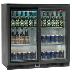 Vitrina frigorifica ventilata pentru bar Diamond TAB1/D-R6 cu o usa batanta, capacitate 122 l, negru