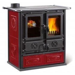 Sobă pe lemne Extraflame Nordica ROSETTA SINISTRA BII cu aer cald prin convecție naturală 7 kw - bordeaux