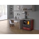 Sobă pe lemne Extraflame Nordica ROSETTA SINISTRA BII cu aer cald prin convecție naturală 7 kw - bordeaux
