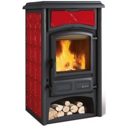 Sobă pe lemne Extraflame Nordica GISELLA , cu aer cald prin convecție naturală 8 kw - bordeaux