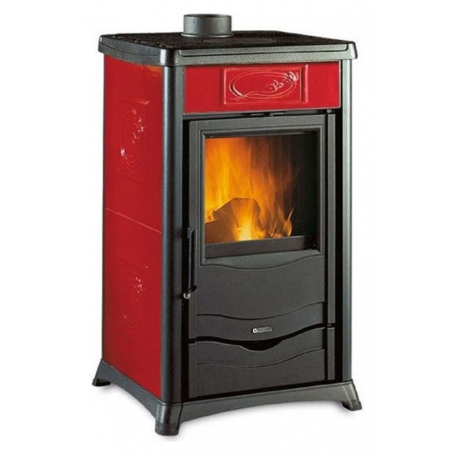 Sobă pe lemne Extraflame Nordica ROSSELLA PLUS, cu aer cald prin convecție naturală 8 kw - bordeaux