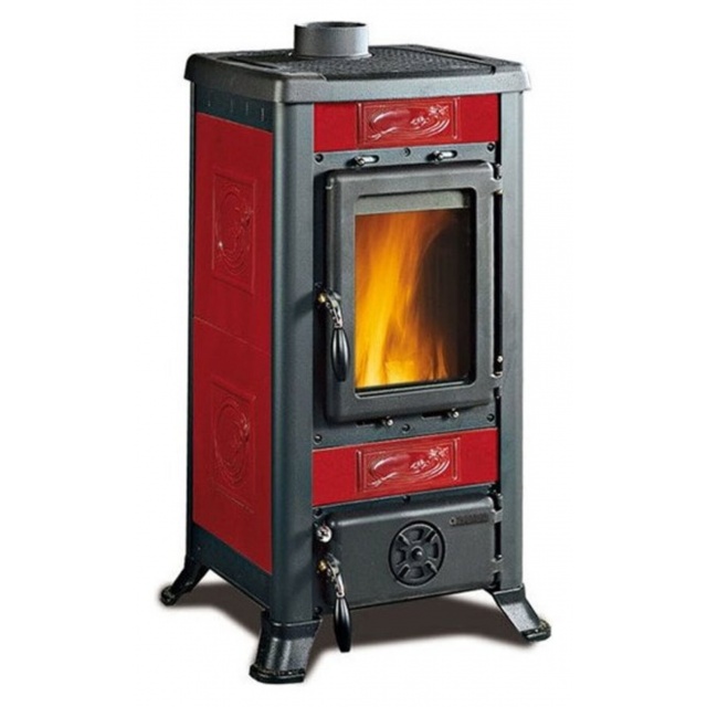 Sobă pe lemne Extraflame Nordica FULVIA, cu aer cald prin convecție naturală și 6 kw - bordeaux