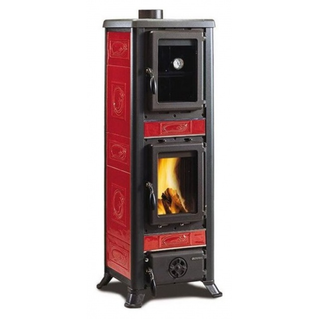 Sobă pe lemne Extraflame Nordica FULVIA FORNO, cu aer cald prin convecție naturală și 6 kw - bordeaux