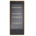 Vitrina frigorifica vinuri Enofrigo I.AM H2000 Fit Multizone, capacitate 179sticle, temperatura +2 +10°C / +12+20°C, negru/lemn