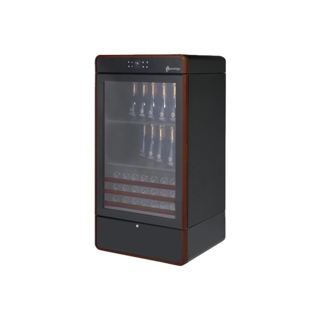 Vitrina frigorifica vinuri Enofrigo I.AM H1600 Ventilated, capacitate 272sticle, +2 / +16°C , negru/maro