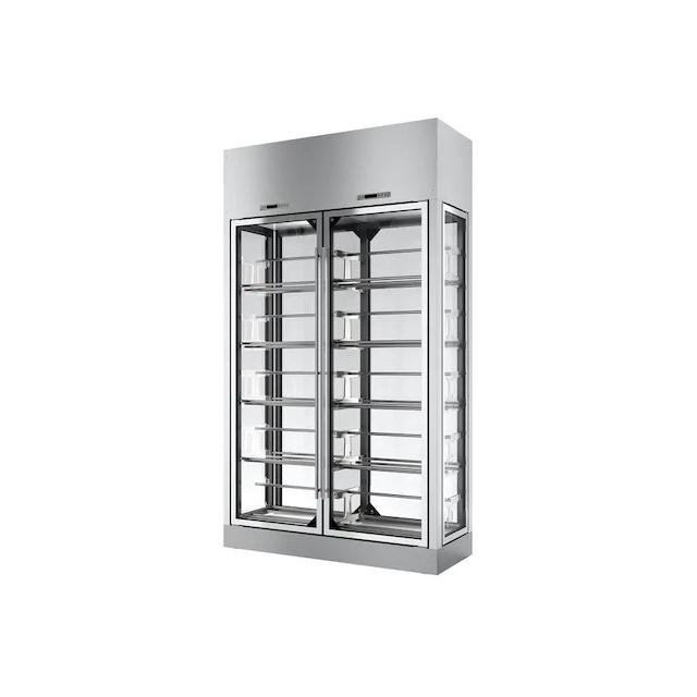Vitrina frigorifica vinuri Enofrigo Library 2P Island H260 P6, 2 deschideri, capacitate 420 sticle, +4/+18 °C, inox