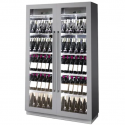 Vitrina frigorifica vinuri Enofrigo Miami B&RVT RF R, capacitate 216 sticle, 2 zone temperatura +4/+18 °C, gri