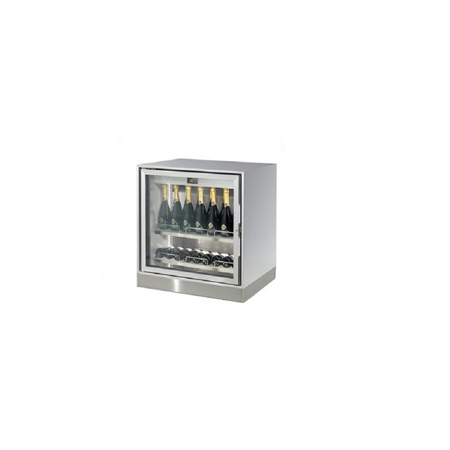 Vitrina frigorifica vinuri Enofrigo Enogalax H800/GB1*1V, 2 deschideri, capacitate 228l, zona racire +4/+18, inox