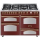 Aragaz Lofra Dolcevita120 RR126SMFET+MF/2AEO, 120x60cm, 7 arzatoare, 3 cuptoare, grill electric, timer, rosu Burgundy