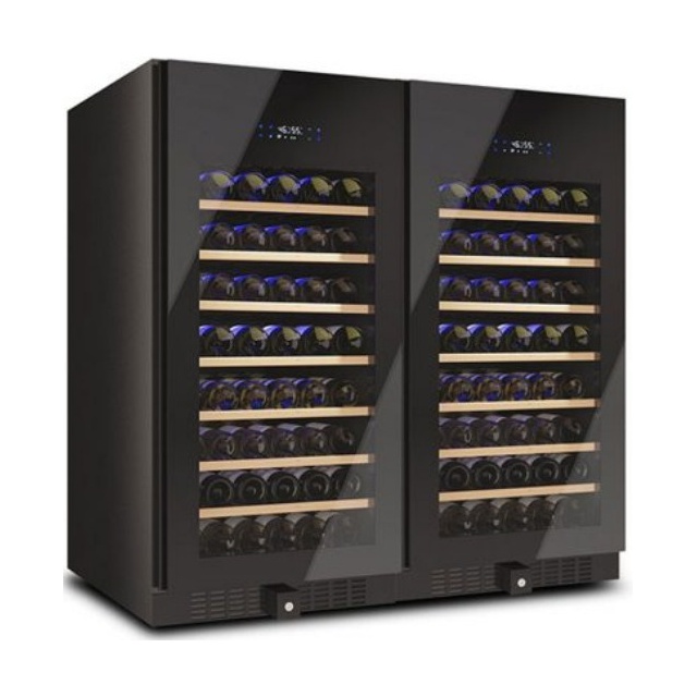 Vitrina de vinuri Datron Luxury line usa dubla 192 sticle 2 zone temperatura C° negru