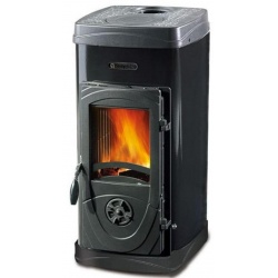 Sobă pe lemne Extraflame Nordica Nordica SUPER MAX , cu aer cald prin convecție naturală și 6 kw - negru înveliș din oțel