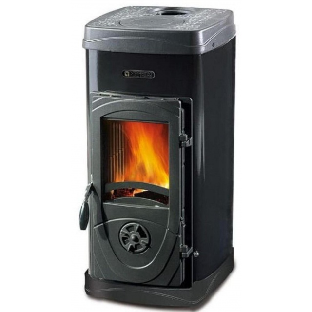 Sobă pe lemne Extraflame Nordica Nordica SUPER MAX , cu aer cald prin convecție naturală și 6 kw - negru înveliș din oțel