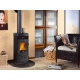Sobă pe lemne Extraflame Nordica Nordica SUPER MAX , cu aer cald prin convecție naturală și 6 kw - negru înveliș din oțel