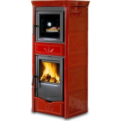 Sobă pe lemne Extraflame Nordica NICOLETTA FORNO EVO, cu aer cald prin convecție naturală 9 kw - bordeaux