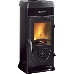 Sobă pe lemne Extraflame Nordica SUPER JUNIOR , cu aer cald prin convecție naturală 5 kw - verde înveliș din oțel