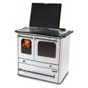 Soba pe lemne Extraflame Nordica TERMOSOVRANA DSA de bucatarie cu încălzirea apei 14 kw - alb înveliș din oțel