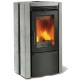 Soba cu lemne Extraflame Nordica ESTER BII convecție cu aer cald de 7,5 kw - pardoseală din piatră naturală