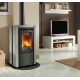 Soba cu lemne Extraflame Nordica ESTER BII convecție cu aer cald de 7,5 kw - pardoseală din piatră naturală