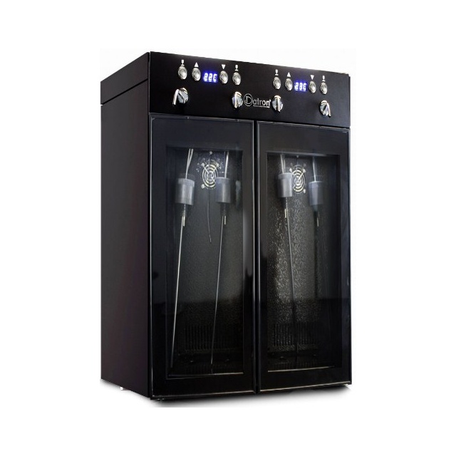 Vitrina de vinuri Datron dispenser 4 sticle 2 zone temperatura C° negru