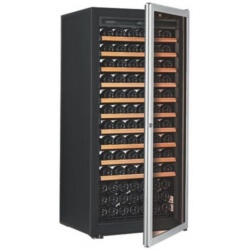 Vitrina de vinuri EuroCave Première M capacitate 141 sticle 1 zona°C usa argintie cu geam rafturi glisante negru