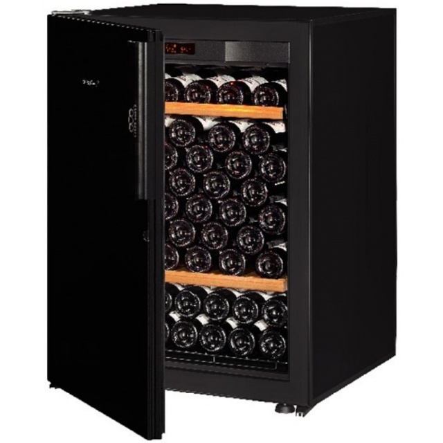 Vitrina de vinuri EuroCave V-Pure S capacitate 70-80 sticle 1 zona°C usa solida rafturi mixte negru