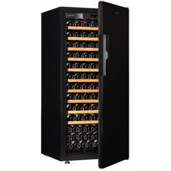 Vitrina de vinuri EuroCave S-Pure M capacitate 160-180 sticle usa solida rafturi glisante negru