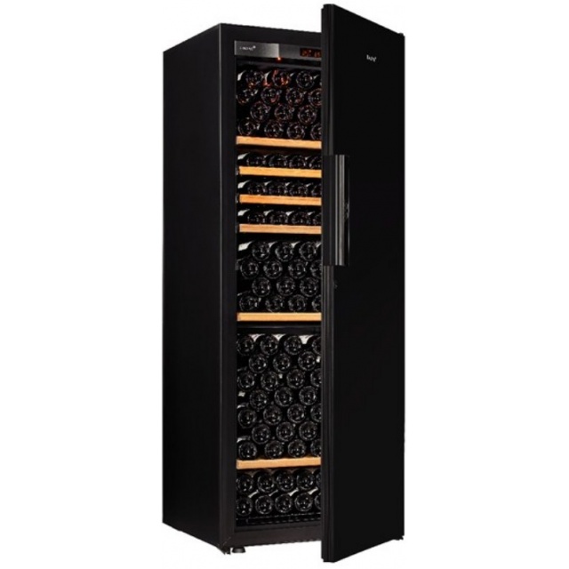 Vitrina de vinuri EuroCave V-Pure L capacitate 180-200 sticle usa solida rafturi mixte negru