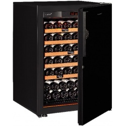 Vitrina de vinuri EuroCave V-Revelation S capacitate 74 sticle rafturi finisaj negru usa solida neagra