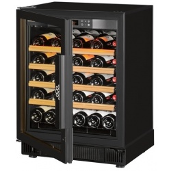 Vitrina de vinuri EuroCave Compact V059 capacitate 51 sticle usa cu geam neagra