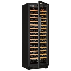 Vitrina de vinuri EuroCave Compact V259 capacitate max 120 sticle rafturi glisante usa cu geam negru