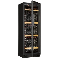 Vitrina de vinuri EuroCave Compact V259 capacitate max 120 sticle rafturi mixte usa cu geam negru