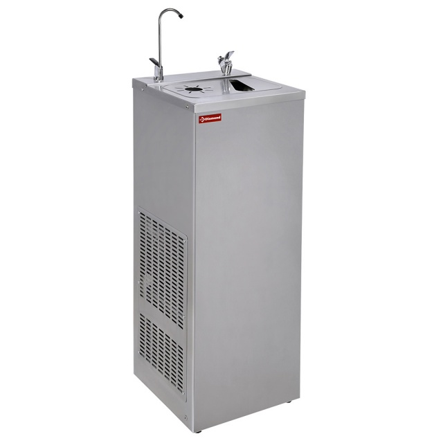 Dozator apa tip fantana cu sistem de racire si racordare la retea Diamond CR-18P/30, otel inoxidabil