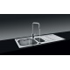 CHIUVETA BUCATARIE BARAZZA B_LEVEL 1LLV100/D, CU 1+1/2 CUVE SI PICURATOR / DREAPTA, INCASSO, INOX