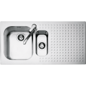 CHIUVETA BUCATARIE BARAZZA SELECT 1IS10060D, CU 1+1/2 CUVE SI PICURATOR / DREAPTA, INCASSO, INOX