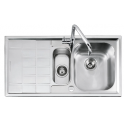 CHIUVETA BUCATARIE BARAZZA B_LEVEL 1LLV100/S, CU 1+1/2 CUVE SI PICURATOR / STANGA, INCASSO, INOX