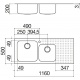 CHIUVETA BUCATARIE BARAZZ SELECT 1IS12060/2D, CU 2 CUVE + PICURATOR / DREAPTA,INCASSO, INOX
