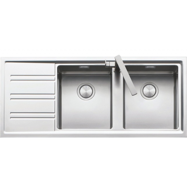 CHIUVETA BUCATARIE BARAZZ EASY 1LES12RS, CU 2 CUVE + PICURATOR / STANGA, INCASSO, INOX