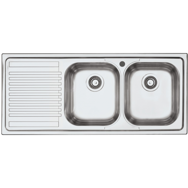 CHIUVETA BUCATARIE BARAZZ B_FAST 1LFS12S, CU 2 CUVE + PICURATOR / STANGA, INCASSO, INOX