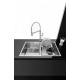 CHIUVETA BUCATARIE BARAZZ QUADRA RAGGIO “15” 1X842I, CU 2 CUVE, FILOTOP / SEMIFILO, INOX