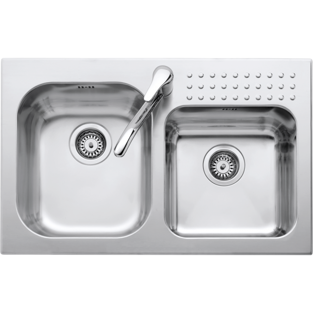 CHIUVETA BUCATARIE BARAZZ SELECT 1IS8060/2, CU 2 CUVE, INCASSO, INOX