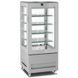 Vitrina frigorifica pentru cofetarie Longoni 65-S Vitra 6114-S capacitate 300l 1 zona racire -15° -24°C argintiu