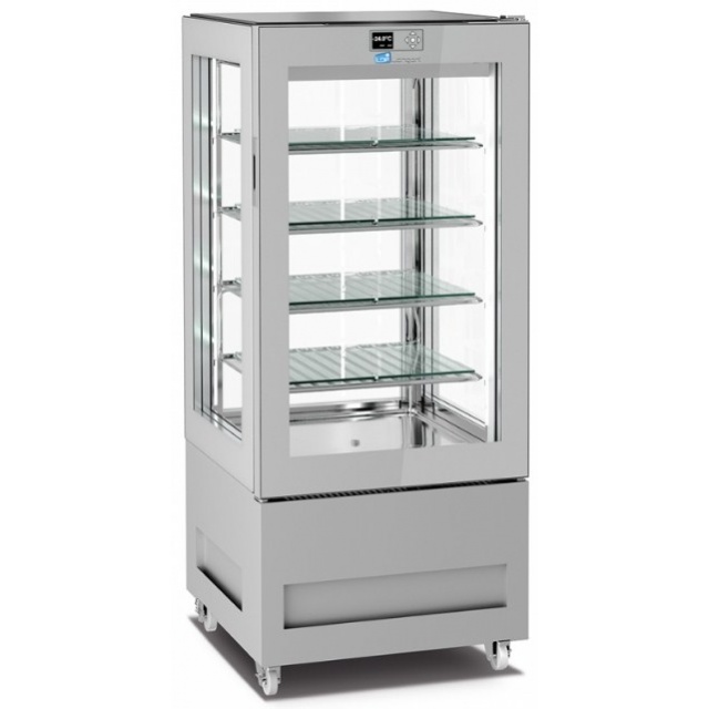 Vitrina frigorifica pentru cofetarie Longoni 65-S Vitra 6114-S capacitate 300l 1 zona racire -15° -24°C argintiu