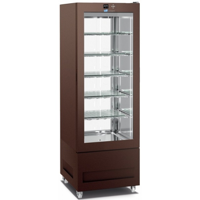 Vitrina frigorifica pentru cofetarie Longoni 65-L Vitra 6112-L capacitate 450l 1 zona racire -15° -24°C maro