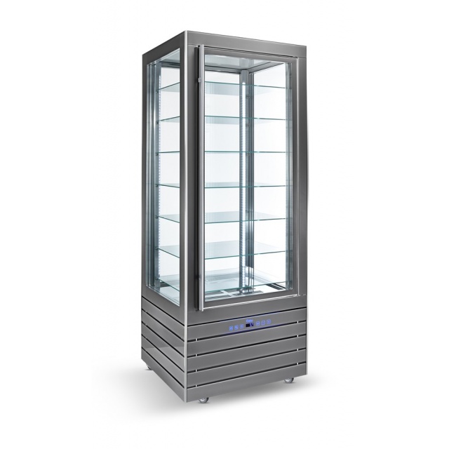 Vitrina cofetarie Silfer VPS 500 V, capacitate 488 l, temperatura +4°+10°C, gri