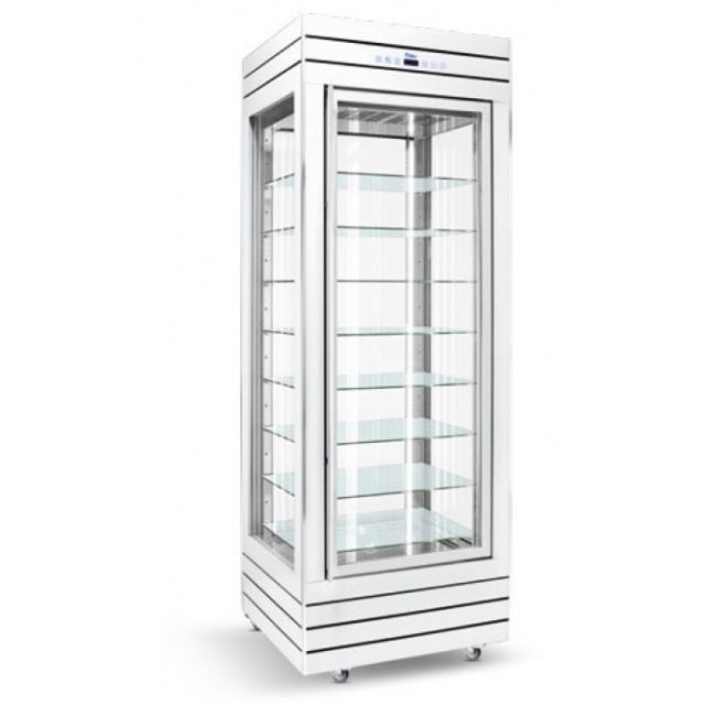 Vitrina cofetarie Silfer VPS 500 V, capacitate 488 l, temperatura +4°+10°C, alb