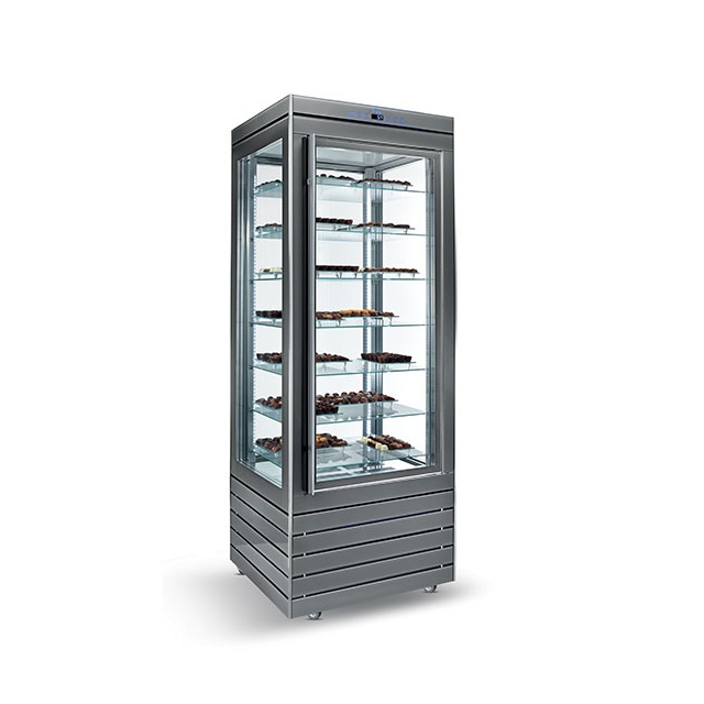 Vitrina cofetarie Tecfrigo MUSA 120 Q, capacitate 120 l, temperatura -15/-21 ºC, negru